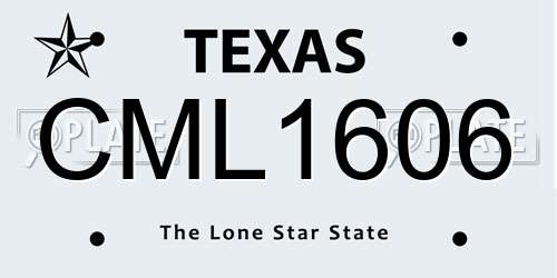 CML1606 Texas License Plate