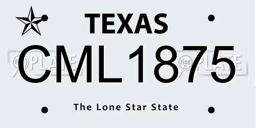 CML1875 Texas License Plate