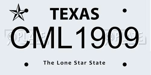 CML1909 Texas License Plate