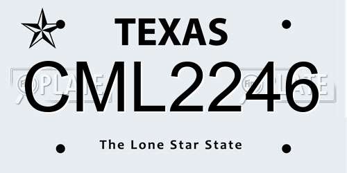 CML2246 Texas License Plate
