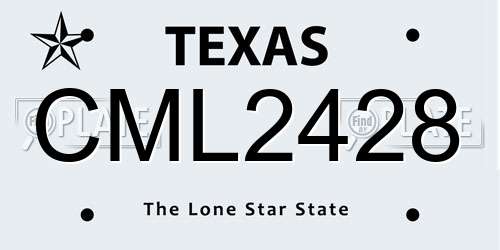 CML2428 Texas License Plate