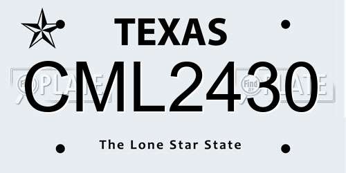 CML2430 Texas License Plate