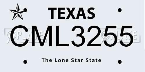 CML3255 Texas License Plate