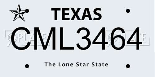 CML3464 Texas License Plate