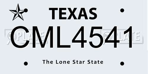 CML4541 Texas License Plate