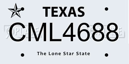 CML4688 Texas License Plate