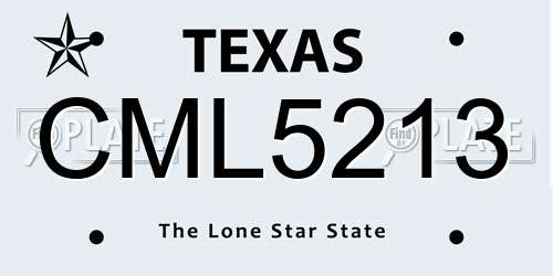 CML5213 Texas License Plate