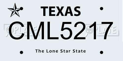 CML5217 Texas License Plate