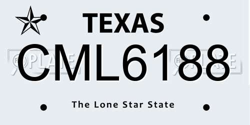 CML6188 Texas License Plate
