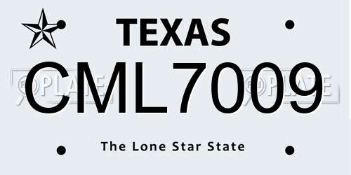 CML7009 Texas License Plate