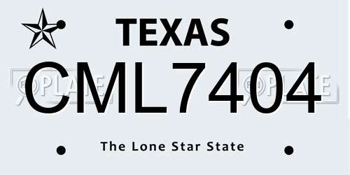 CML7404 Texas License Plate