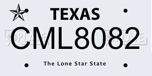 CML8082 Texas License Plate