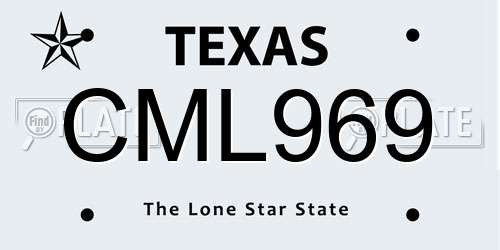 CML969 Texas License Plate