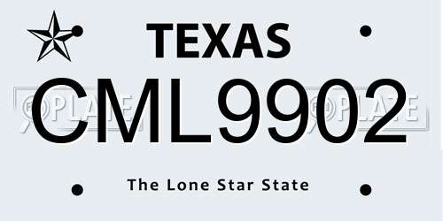 CML9902 Texas License Plate