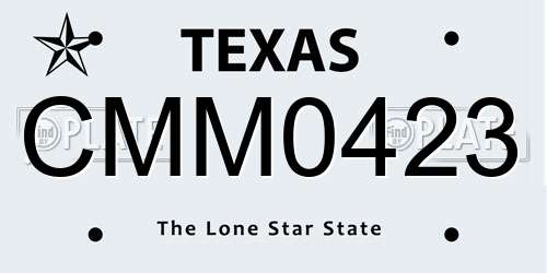 CMM0423 Texas License Plate