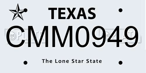 CMM0949 Texas License Plate