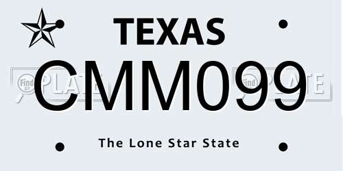 CMM099 Texas License Plate