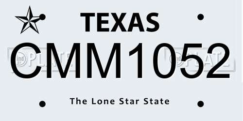 CMM1052 Texas License Plate
