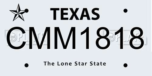 CMM1818 Texas License Plate