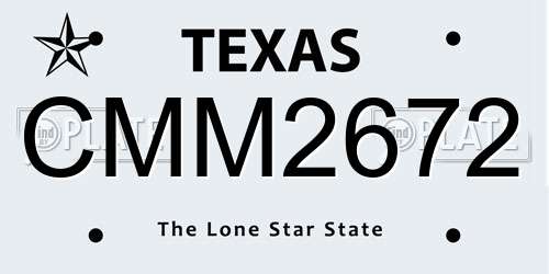 CMM2672 Texas License Plate