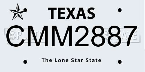 CMM2887 Texas License Plate