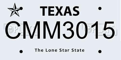 CMM3015 Texas License Plate