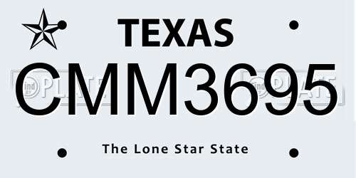 CMM3695 Texas License Plate