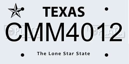 CMM4012 Texas License Plate
