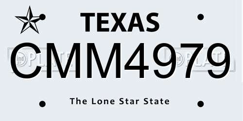 CMM4979 Texas License Plate