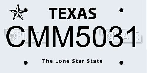 CMM5031 Texas License Plate