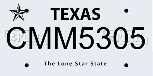 CMM5305 Texas License Plate