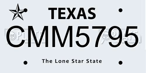 CMM5795 Texas License Plate