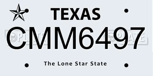 CMM6497 Texas License Plate