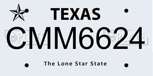 CMM6624 Texas License Plate