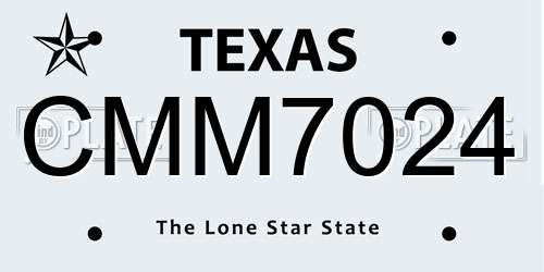 CMM7024 Texas License Plate