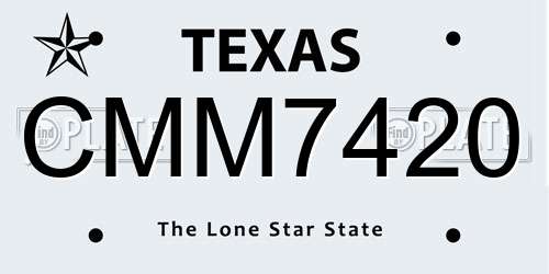 CMM7420 Texas License Plate