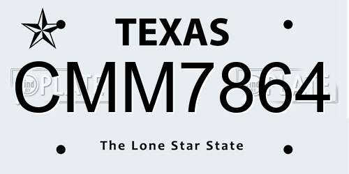 CMM7864 Texas License Plate