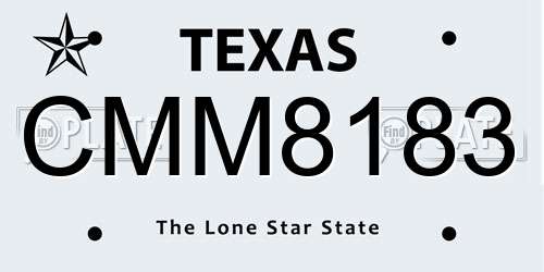 CMM8183 Texas License Plate
