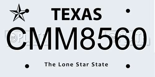 CMM8560 Texas License Plate