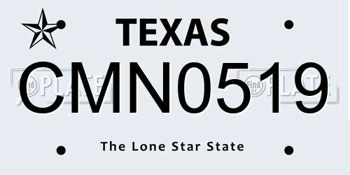CMN0519 Texas License Plate