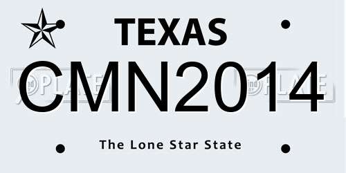 CMN2014 Texas License Plate
