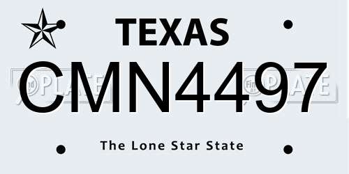CMN4497 Texas License Plate