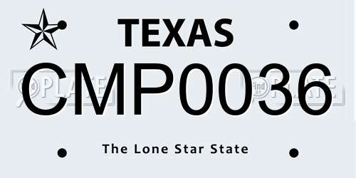 CMP0036 Texas License Plate