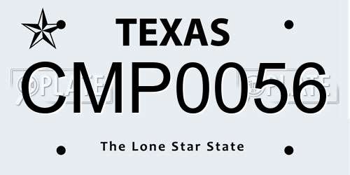 CMP0056 Texas License Plate