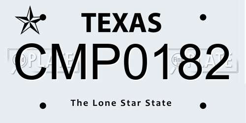 CMP0182 Texas License Plate