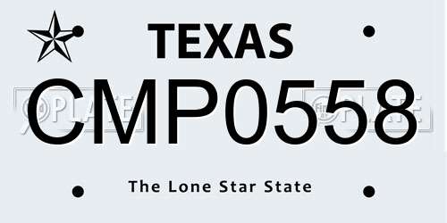CMP0558 Texas License Plate