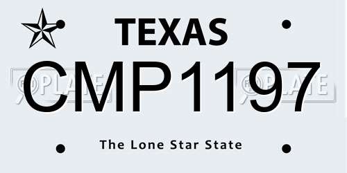 CMP1197 Texas License Plate