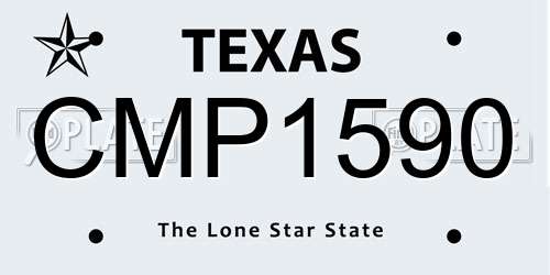 CMP1590 Texas License Plate