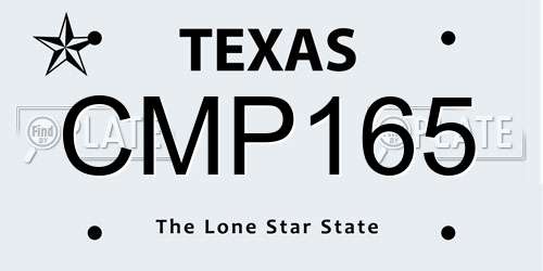 CMP165 Texas License Plate