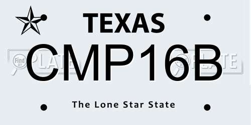 CMP16B Texas License Plate